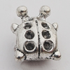 European Style Beads Zinc Alloy Jewelry Findings Lead-free, 11x13mm Hole:4mm, Sold by Bag