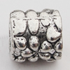 European Style Beads Zinc Alloy Jewelry Findings Lead-free, Column 9x11mm Hole:5mm, Sold by Bag 