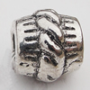 European Style Beads Zinc Alloy Jewelry Findings Lead-free, 10x11mm Hole:5mm, Sold by Bag 