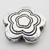 Beads Zinc Alloy Jewelry Findings Lead-free, Flower 14mm Hole:1.5mm, Sold by Bag 