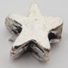 Beads Zinc Alloy Jewelry Findings Lead-free, Star 10mm Hole:2mm, Sold by Bag 