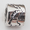 European Style Beads Zinc Alloy Jewelry Findings Lead-free, 7x9mm Hole:6mm, Sold by Bag 
