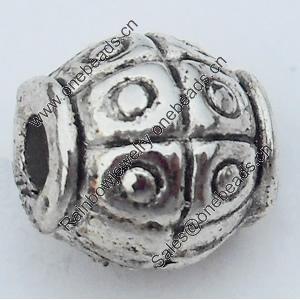 Beads Zinc Alloy Jewelry Findings Lead-free, 8x7mm Hole:2mm, Sold by Bag 