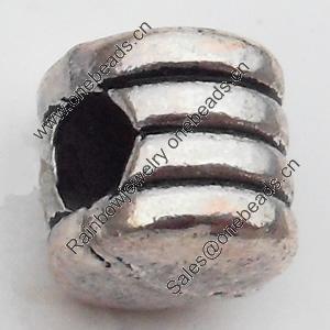 Beads Zinc Alloy Jewelry Findings Lead-free, 6mm Hole:3mm, Sold by Bag 