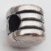 Beads Zinc Alloy Jewelry Findings Lead-free, 6mm Hole:3mm, Sold by Bag 