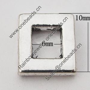 Beads Zinc Alloy Jewelry Findings Lead-free, O:10mm I:6mm Hole:1mm, Sold by Bag