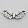 Beads Zinc Alloy Jewelry Findings Lead-free, Wings 24x9mm Hole:1mm, Sold by Bag 
