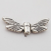 Beads Zinc Alloy Jewelry Findings Lead-free, Wings 20x7mm Hole:1mm, Sold by Bag 