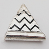 Beads Zinc Alloy Jewelry Findings Lead-free, Triangle 14x15mm Hole:1mm, Sold by Bag 