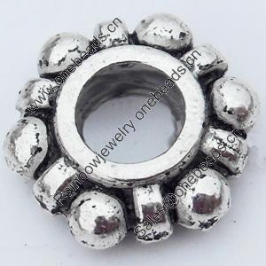 Spacer Zinc Alloy Jewelry Findings Lead-free, 12mm Hole:5mm, Sold by Bag
