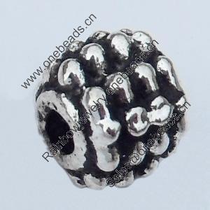 Beads Zinc Alloy Jewelry Findings Lead-free, 5mm Hole:1.5mm, Sold by Bag 