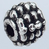 Beads Zinc Alloy Jewelry Findings Lead-free, 5mm Hole:1.5mm, Sold by Bag 