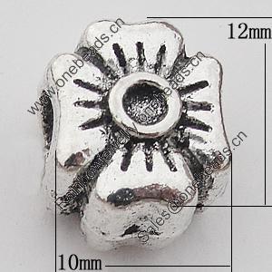 European Style Beads Zinc Alloy Jewelry Findings Lead-free, Cross 10x12mm Hole:5mm, Sold by Bag 