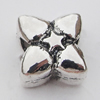European Style Beads Zinc Alloy Jewelry Findings Lead-free, Flower 10mm Hole:5mm, Sold by Bag 