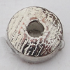 Beads Zinc Alloy Jewelry Findings Lead-free, Flat Round 8x4mm Hole:2mm, Sold by Bag 