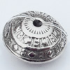 Beads Zinc Alloy Jewelry Findings Lead-free, 12x6mm Hole:1.5mm, Sold by Bag 