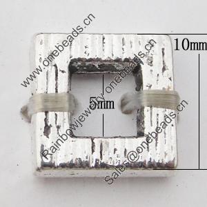 Beads Zinc Alloy Jewelry Findings Lead-free, O:10mm I:5mm Hole:1mm, Sold by Bag 