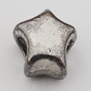 European Style Beads Zinc Alloy Jewelry Findings Lead-free, Star 10x11mm Hole:4mm, Sold by Bag 