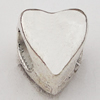 European Style Beads Zinc Alloy Jewelry Findings Lead-free, Heart 8x9mm Hole:5mm, Sold by Bag 