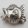 European Style Beads Zinc Alloy Jewelry Findings Lead-free, Fish 13x12mm Hole:5mm, Sold by Bag 