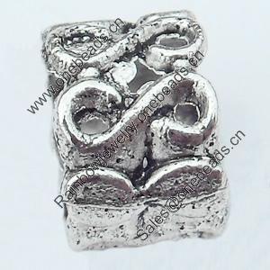 European Style Beads Zinc Alloy Jewelry Findings Lead-free, 7x9mm Hole:8mm, Sold by Bag 