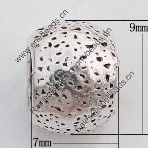 European Style Beads Zinc Alloy Jewelry Findings Lead-free, 7x9mm Hole:4.5mm, Sold by Bag 