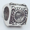 European Style Beads Zinc Alloy Jewelry Findings Lead-free, 7x9mm Hole:5mm, Sold by Bag 