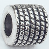 European Style Beads Zinc Alloy Jewelry Findings Lead-free, 8x9mm ,Drum, Hole:5mm, Sold by Bag