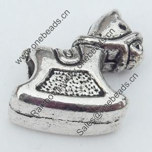 European Style Beads Zinc Alloy Jewelry Findings Lead-free, 14x15mm Hole:5mm, Sold by Bag 