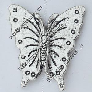 Beads Zinc Alloy Jewelry Findings Lead-free, Butterfly, 18x20mm Hole:1mm, Sold by Bag