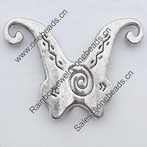 Beads Zinc Alloy Jewelry Findings Lead-free, 28x20mm Hole:1.5mm, Sold by Bag 