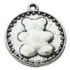 Pendant Zinc Alloy Jewelry Findings Lead-free, Flat Round 28x32mm Hole:3mm, Sold by Bag