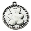 Pendant Zinc Alloy Jewelry Findings Lead-free, Flat Round 19x22mm Hole:2mm, Sold by Bag