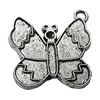 Pendant Zinc Alloy Jewelry Findings Lead-free, Butterfly 29x31mm Hole:3mm, Sold by Bag