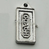 Pendant Zinc Alloy Jewelry Findings Lead-free, Rectangle 8x19mm Hole:1mm, Sold by Bag