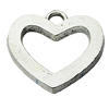 Pendant Zinc Alloy Jewelry Findings Lead-free, Heart 22mm Hole:2.5mm, Sold by Bag
