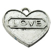 Pendant Zinc Alloy Jewelry Findings Lead-free, Heart 23x21mm Hole:3mm, Sold by Bag