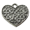 Pendant Zinc Alloy Jewelry Findings Lead-free, Heart 23x21mm Hole:3.5mm, Sold by Bag