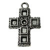 Pendant Zinc Alloy Jewelry Findings Lead-free, Cross 20x30mm Hole:3.5mm, Sold by Bag