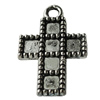 Pendant Zinc Alloy Jewelry Findings Lead-free, Cross 18x28mm Hole:3mm, Sold by Bag