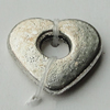 Beads Zinc Alloy Jewelry Findings Lead-free, Heart 10x10mm Hole:3.5mm, Sold by Bag