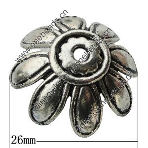Bead Caps Zinc Alloy Jewelry Findings Lead-free, 26mm Hole:3mm, Sold by Bag