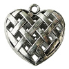 Pendant Zinc Alloy Jewelry Findings Lead-free, Heart 35x36mm Hole:3.5mm, Sold by Bag