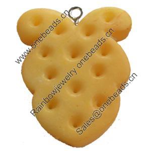 Resin Pendant, 26x32mm, Hole:Approx 2mm, Sold by Bag