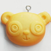 Resin Pendant, Animal Head, 34x23mm, Hole:Approx 2mm, Sold by Bag