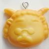 Resin Pendant, Animal Head, 26x22mm, Hole:Approx 2mm, Sold by Bag