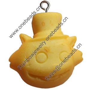 Resin Pendant, Animal Head, 28mm, Hole:Approx 2mm, Sold by Bag