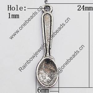 Pendant Zinc Alloy Jewelry Findings Lead-free, 6x24mm Hole:1mm, Sold by Bag 