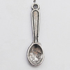 Pendant Zinc Alloy Jewelry Findings Lead-free, 6x24mm Hole:1mm, Sold by Bag 