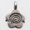 Pendant Zinc Alloy Jewelry Findings Lead-free, Flower 10x14mm Hole:2.5mm, Sold by Bag 